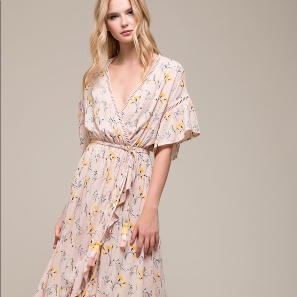 floral pink wrap dress